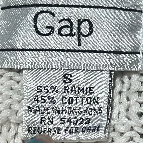 Vintage Gap 90s White Textured Knit Sweater Small Cozy Minimalist - Picture 4 of 15